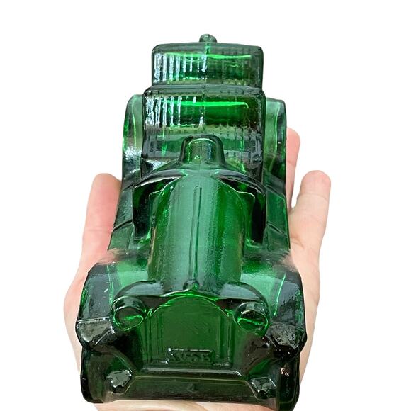 Vintage Avon Car Decanter Green Glass Bottle Empty Cologne Collectible Man Cave - Picture 6 of 16